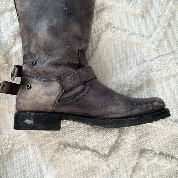 Women’s Vintage Leather FRYE Distressed Moto Boot - 8.5 - Picture 3 of 16